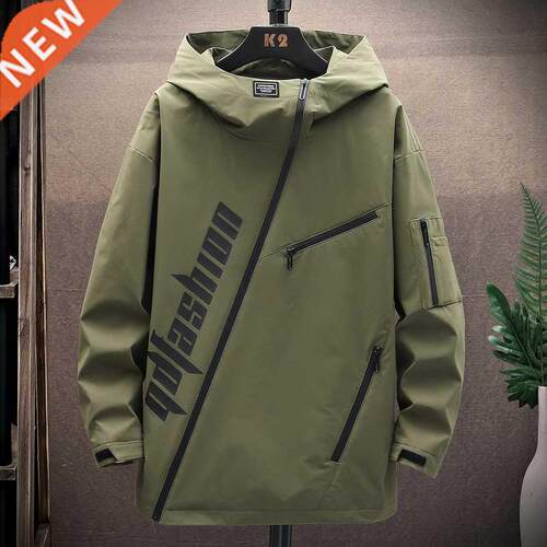 Men's Autumn Streetwear Hip Hop Hooded Jackets Spring Short