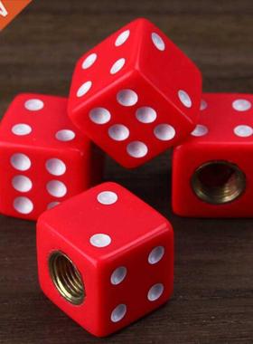 Red Dice Tire Air Valve Stem Caps for C Truck Bike ATV Whe