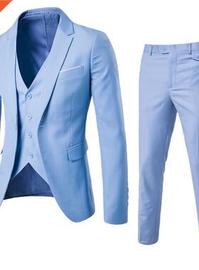 Formal Suit Pockets Korean Style Buttons Cuff Blazer Pant