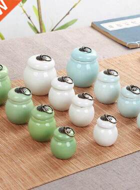 2Pcs Retro MIni Porcelain Tea Caddy Ointment Powder