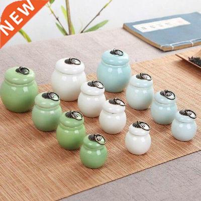 2Pcs Retro MIni Porcelain Tea Caddy Ointment Powder