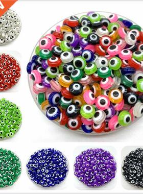 50pcs/Lot 8mm Oval Shape Spacer Beads Evil Eye Beads Stripe