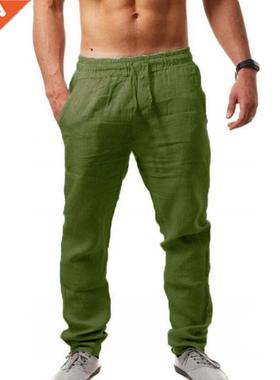 2022 New Men's Cotton Linen Pants Male Summer reathale Sol