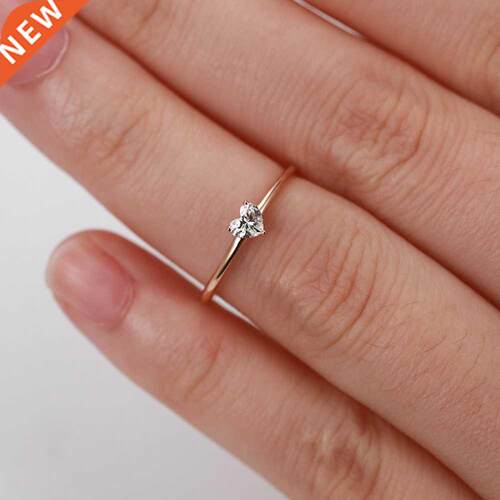 Rings For Women Little Heart Shaped Gold Color Wedding Engag