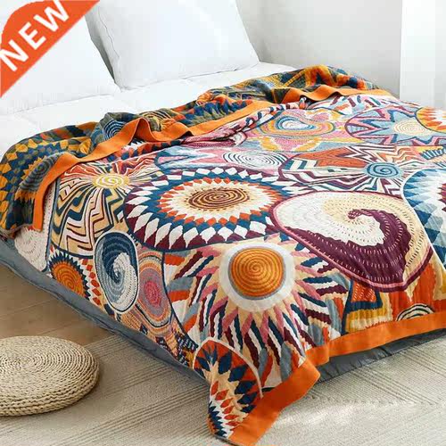 Nordic throw blanket cotton gauze boho sofa towel summer air