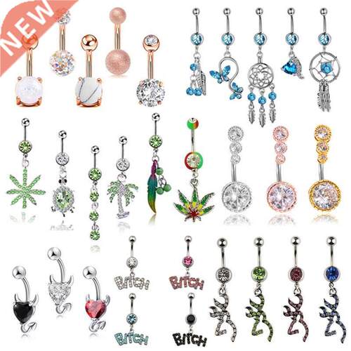 1pc Navel Rings Belly Button Ring Piercing Stainless Steel D