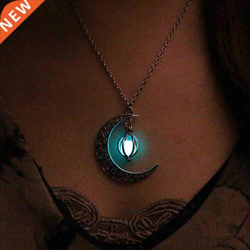 FAMSHIN Fashion Silver Color Charm Luminous Pendant Necklace