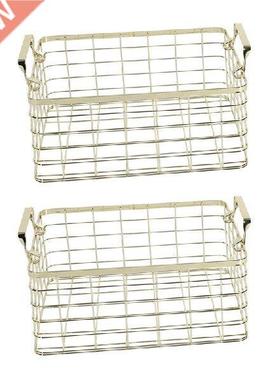 2X Metal Storage Basket Chic Nordic Handmade Iron Net Table