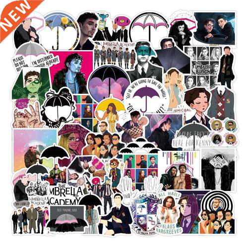 50Pcs Cute The Umbrella Academy Style Luggage Stickers for