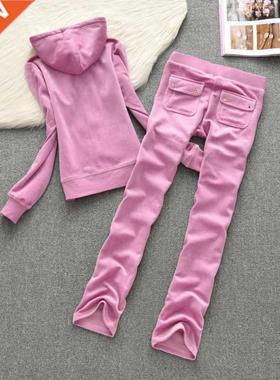 Spring / Fall 2020 Women'S Brand Velvet Fabric Tracksuits Ve