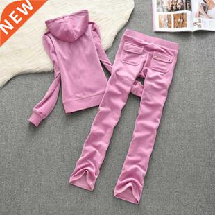 Spring / Fall 2020 Women'S Brand Velvet Fabric Tracksuits Ve