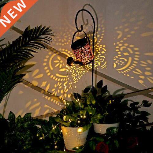 Outdoor Solar LED Garden Watering Can Lamp Art Light Garden
