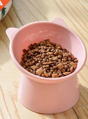 Cat Bowl High Foot Dog Bowl 45°Neck Protector Cat Pet Food