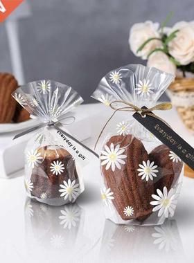 50/100Pcs Transparent Packaging Bags Flower Printed Cookie S