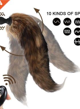 Silicone hairy butt plug female Flirting fox tail butt plug