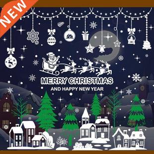 Xmas Snowflake Window Cling Stickers Fridge Decorative