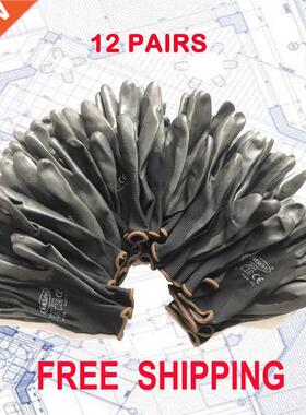 NMSAFETY 12 Pairs/ 24pcs Knitted Safety Work Gloves Construc