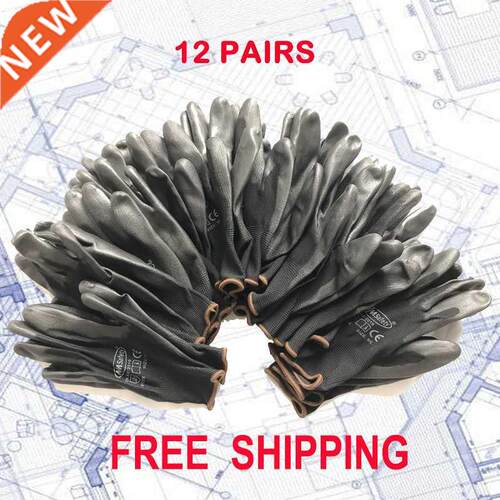 NMSAFETY 12 Pairs/ 24pcs Knitted Safety Work Gloves Construc