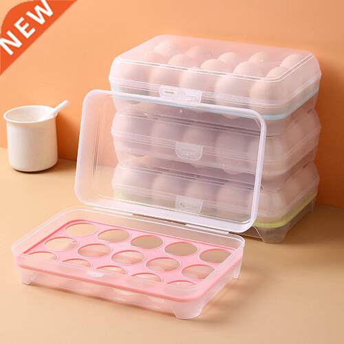 Kitchen 15 Grid Refrigerator Egg Box Portable Food Storage
