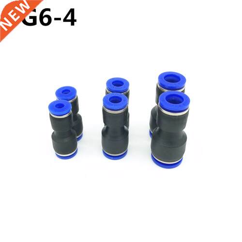 10Pcs PG6-4 6mm Hole to 4mm Pneumatic Fittings Push In Strai