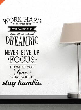 Work Hard Dream Big Inspirational Quote Wall Art Sticker