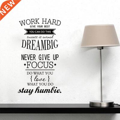 Work Hard Dream Big Inspirational Quote Wall Art Sticker