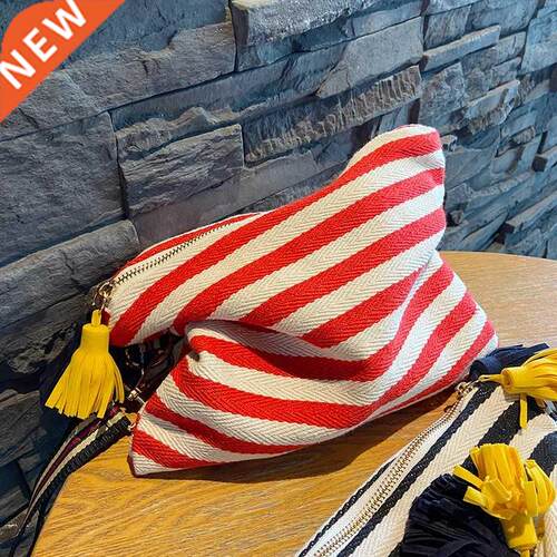 Cosmetic Bag Women Striped Makeup Case Organizer Korean Tass