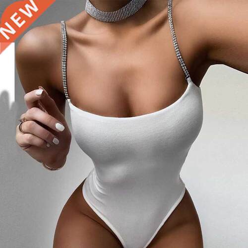 Toplook shiny bodysuit straps patchwork sleeveless bodycon s