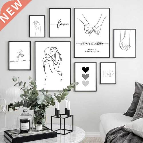 Personalized Print Custom Couple Names and Date Wall Art Pa