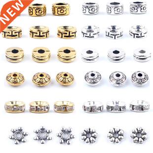 50pcs Gold Rhineone Rondelles Loose Spacer Beads Metal Cry