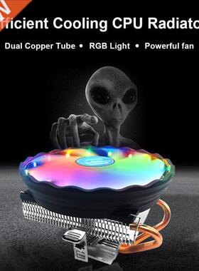 2 Heat Pipes CPU Cooler RGB 120mm Fan Low Profile Computer A
