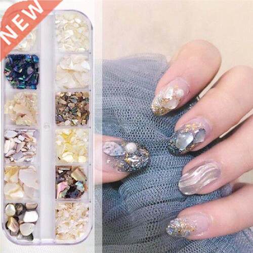 Most popular 12 Grids Irregular Mermaid Broken Nail Shells