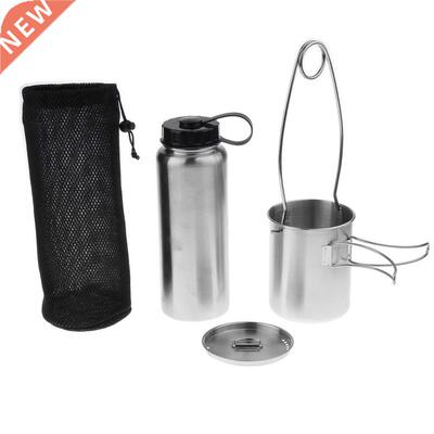Outdoor 1L Water Bottle +750ml Foldable Cup With Cap + Bottl