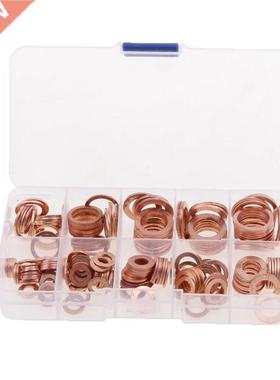 200Pcs Copper Washers Flat Ring Sump Plug Oil Seal Gasket As