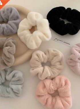 2021 Winter Warm Soft Cute Plush Scrunchie Women Girls Elast