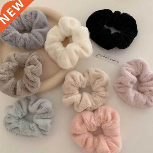 2021 Winter Warm Soft Cute Plush Scrunchie Women Girls Elast