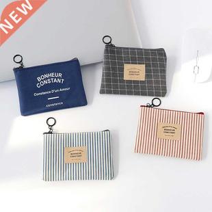 Unisex Coin Bag Purse Women Stripe Coin Money Card Holder W