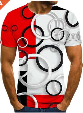 Summer hot sale men's D printing T-shirt fashion O-neck cas