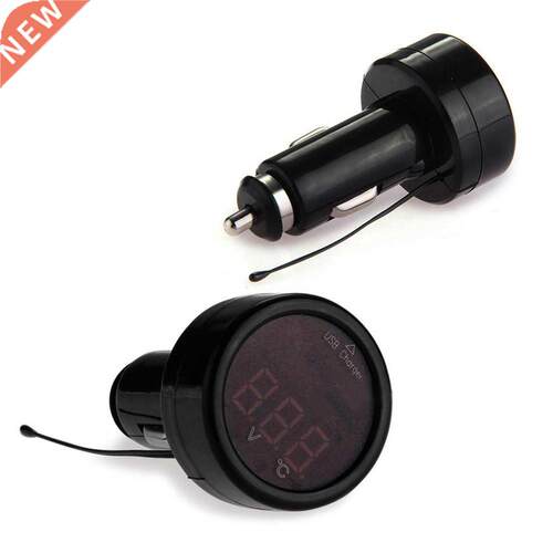 Mini Cigarette Lighter LED Car Voltmeter Thermometer Suitabl