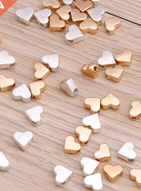 100pcs 6x6mm Small Alloy Hearts Spacer Beads Charms fit