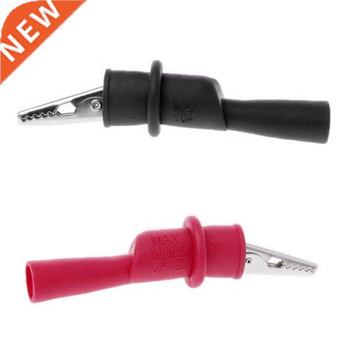 2pcs Insulated MultiMeter Test Lead Alligator Clip Crocodile