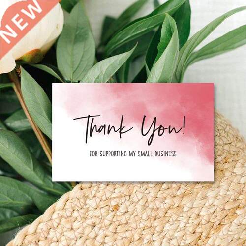 10-0Pcs Thank You For Your Order Card Blue Pink Thank You F