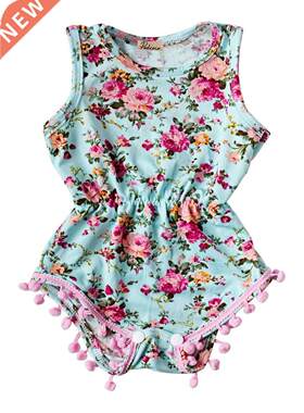 Citgeett Summer Baby Girl Pretty Flower Tassel Romper Child