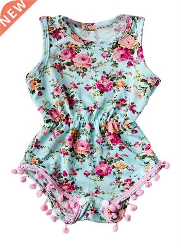 Citgeett Summer Baby Girl Pretty Flower Tassel Romper Child