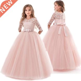 Teenager Girls Wedding Princess Dress For Kids Elegant Long
