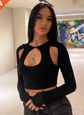 Winter Long Sleeve T Shirt Women Autumn fashion lady black