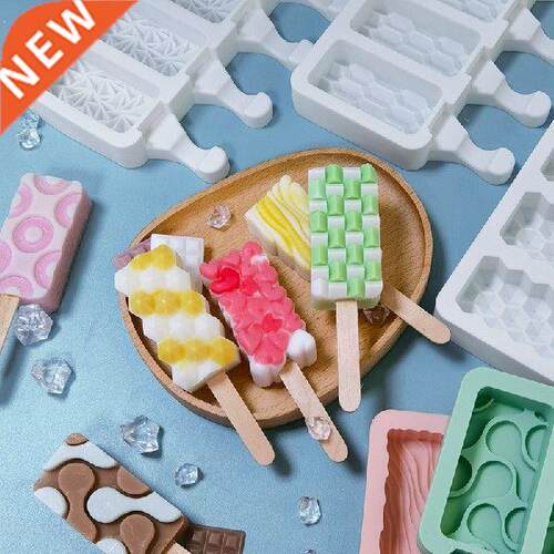 4 Cells Silicone Mold Ice Cream Making Molds Ice Pop Cube