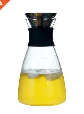 Large Capacity Kettle Drip-Free Glass Pitcher with Lid High