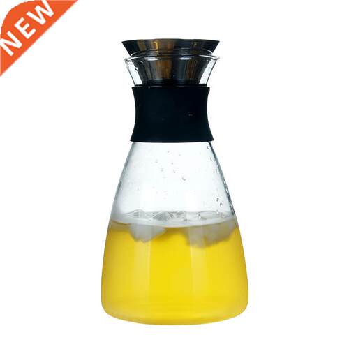 Large Capacity Kettle Drip-Free Glass Pitcher with Lid High
