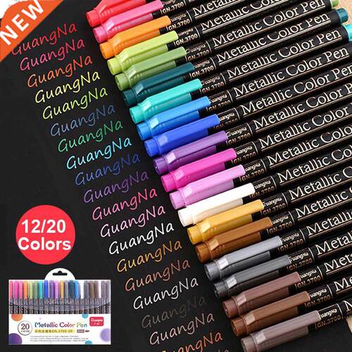12/20colors Permanent Metallic Paint Marker Pen Set  Phot
